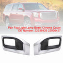 Pair Fog Light Lamp Bezel Chrome Cover 22936426 22936427 For GMC Yukon 2015-20-5