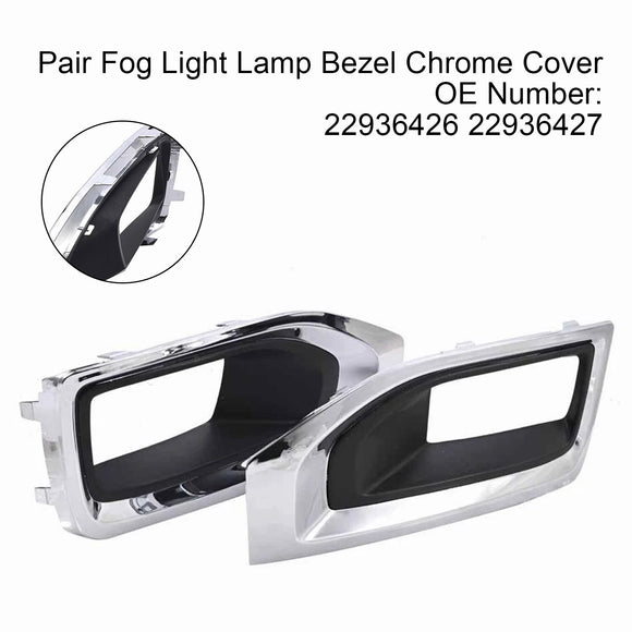 Pair Fog Light Lamp Bezel Chrome Cover 22936426 22936427 For GMC Yukon 2015-20