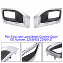 Pair Fog Light Lamp Bezel Chrome Cover 22936426 22936427 For GMC Yukon 2015-20-7