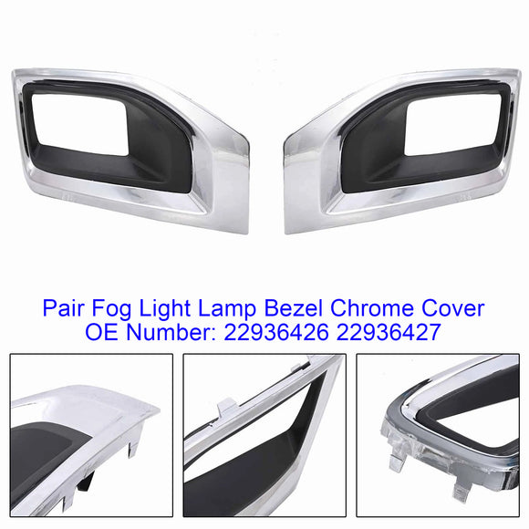 Pair Fog Light Lamp Bezel Chrome Cover 22936426 22936427 For GMC Yukon 2015-20