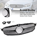 Parrilla delantera con diseño de diamante, compatible con Mercedes-Benz Clase C. W205 C250 C300 C400 2015-2018-2