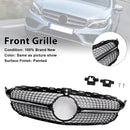 Parrilla delantera con diseño de diamante, compatible con Mercedes-Benz Clase C. W205 C250 C300 C400 2015-2018-3