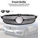 Parrilla delantera con diseño de diamante, compatible con Mercedes-Benz Clase C. W205 C250 C300 C400 2015-2018-4
