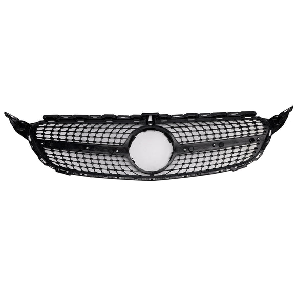Parrilla delantera con diseño de diamante, compatible con Mercedes-Benz Clase C. W205 C250 C300 C400 2015-2018