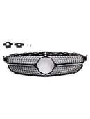 Parrilla delantera con diseño de diamante, compatible con Mercedes-Benz Clase C. W205 C250 C300 C400 2015-2018-14