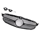 Parrilla delantera con diseño de diamante, compatible con Mercedes-Benz Clase C. W205 C250 C300 C400 2015-2018-16