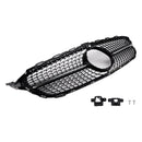 Parrilla delantera con diseño de diamante, compatible con Mercedes-Benz Clase C. W205 C250 C300 C400 2015-2018-17