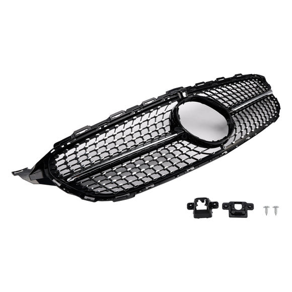 Parrilla delantera con diseño de diamante, compatible con Mercedes-Benz Clase C. W205 C250 C300 C400 2015-2018