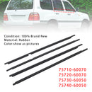 Toyota Land Cruiser LC100 1998-2007 4PCS Door Glass Belt Outer Molding Weatherstrip 75710-60070 75720-60070-4