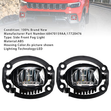 Pair LED Front Driving Fog Light For Jeep Compass 2021-2025 68470159AA - 0