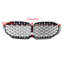 Grade dianteira da grade do rim para BMW 1 série F40 19-23 prata estilo diamante-7