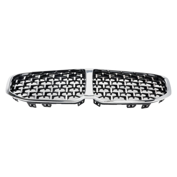 Grade dianteira da grade do rim para BMW 1 série F40 19-23 prata estilo diamante