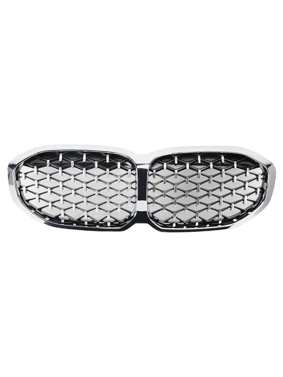 Grade dianteira da grade do rim para BMW 1 série F40 19-23 prata estilo diamante