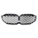 Grade dianteira da grade do rim para BMW 1 série F40 19-23 prata estilo diamante-14