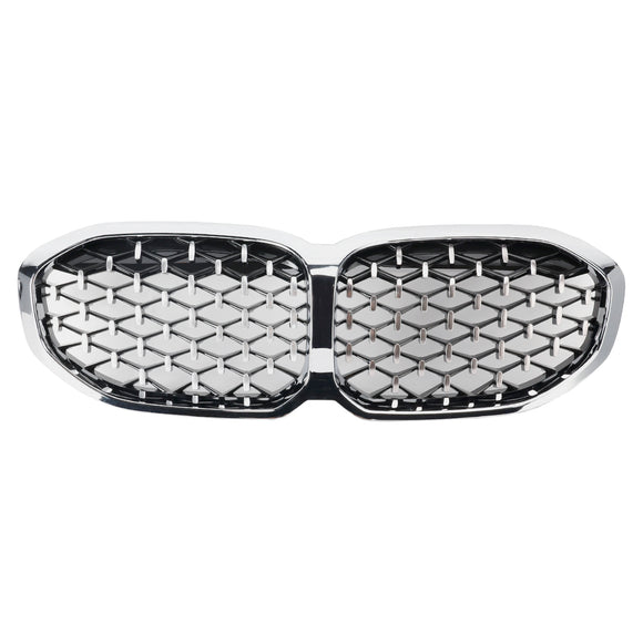 Grade dianteira da grade do rim para BMW 1 série F40 19-23 prata estilo diamante