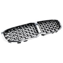 Grade dianteira da grade do rim para BMW 1 série F40 19-23 prata estilo diamante-16
