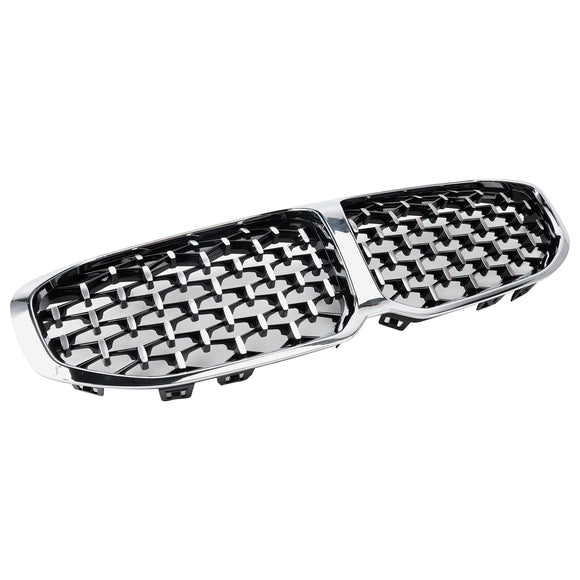 Grade dianteira da grade do rim para BMW 1 série F40 19-23 prata estilo diamante