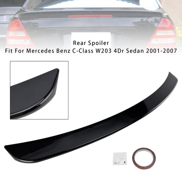 Glanzend zwarte achterspoiler voor Mercedes-Benz C-klasse W203 01-07 Sedan