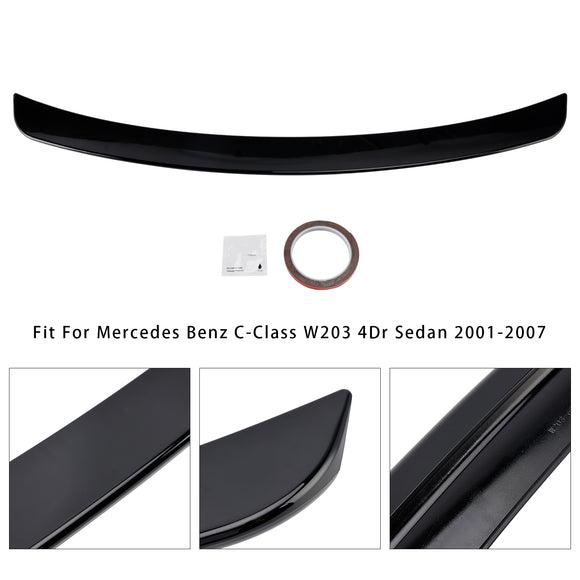 Glanzend zwarte achterspoiler voor Mercedes-Benz C-klasse W203 01-07 Sedan