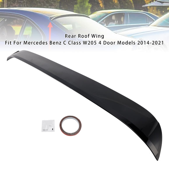 Glanzend zwarte achterspoilerlip voor Mercedes-Benz C-klasse W205 2014-2021