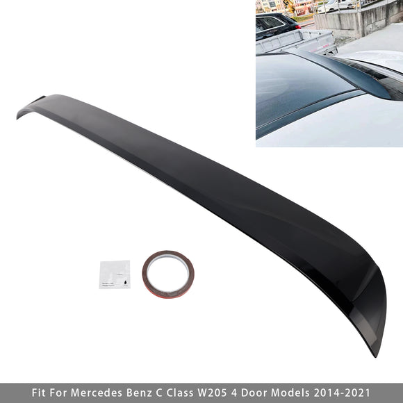 Glanzend zwarte achterspoilerlip voor Mercedes-Benz C-klasse W205 2014-2021