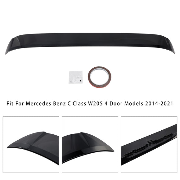 Glanzend zwarte achterspoilerlip voor Mercedes-Benz C-klasse W205 2014-2021