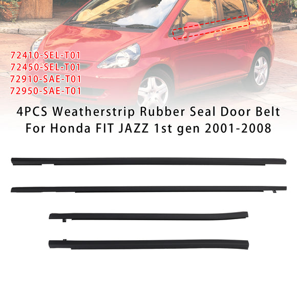 4kpl Weatherstrip kumitiiviste oven hihna Honda FIT JAZZ 1. sukupolveen 2001-2008