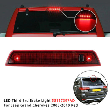LED Third 3rd Brake Light 55157397AD For Jeep Grand Cherokee 2005-2010 Red Housing - 0