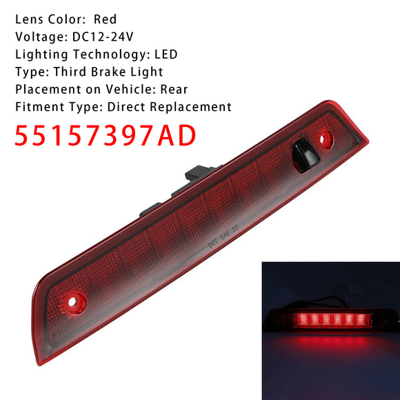 Tercera luz de freno LED 55157397AD para Jeep Grand Cherokee 2005-2010 roja