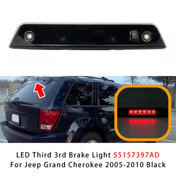 LED Third 3rd Brake Light 55157397AD For Jeep Grand Cherokee 2005-2010 Black Housing