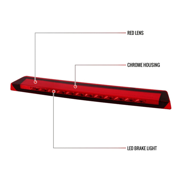 Helle rote 3./3. Bremsleuchte mit LED-Bremsleuchte für Ford Mustang V6/GT 1999–2004