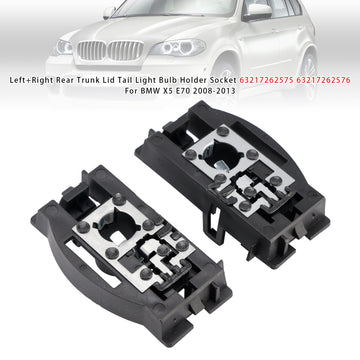 Left+Right Rear Trunk Lid Tail Light Bulb Holder Socket 63217262575 63217262576 For BMW X5 E70 2008-2013 - 0