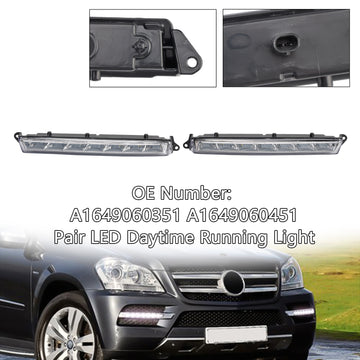 Pair LED Daytime Running Light For Benz X164 GL350 GL450 ML63 AMG X166 07-13 - 0