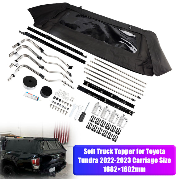Toyota Tundra 2022-2023 Zachte vrachtwagen Topper Opvouwbaar bed GLB Vervoer Maat 1682 * 1602 mm