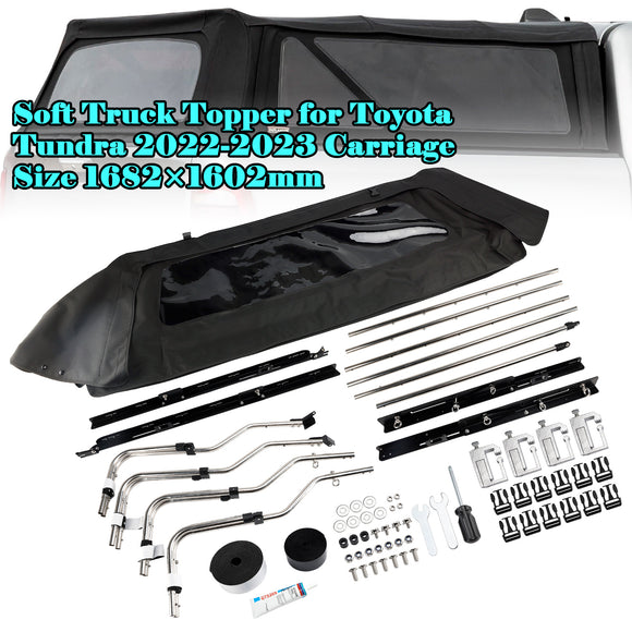Toyota Tundra 2022-2023 Zachte vrachtwagen Topper Opvouwbaar bed GLB Vervoer Maat 1682 * 1602 mm