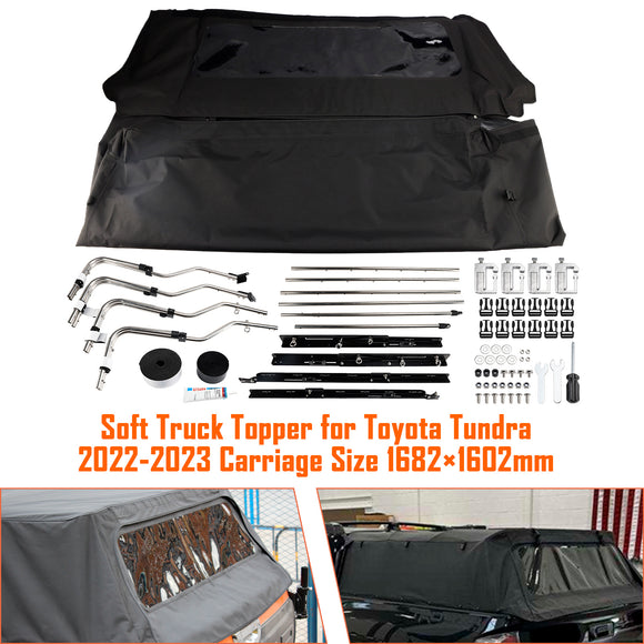 Toyota Tundra 2022-2023 Zachte vrachtwagen Topper Opvouwbaar bed GLB Vervoer Maat 1682 * 1602 mm