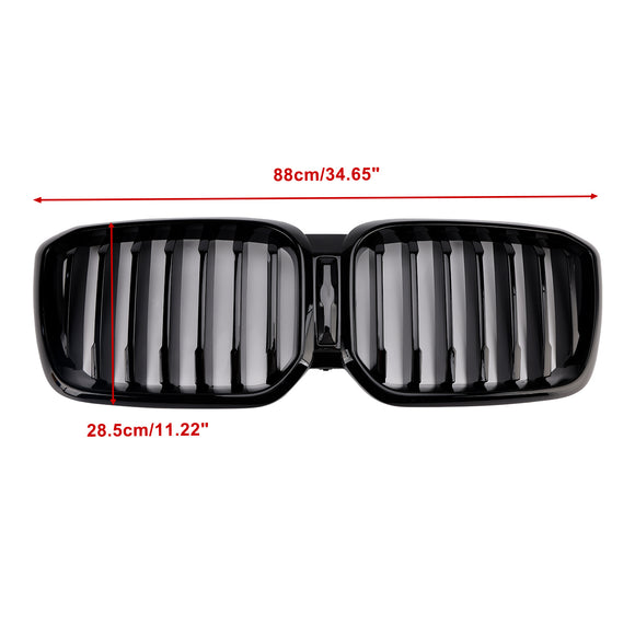 Front Bumper Kidney Grille Fit BMW X3 G01 X4 G02 2022-2025 Glossy Black
