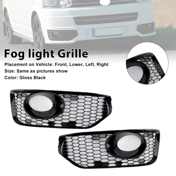 Nebelscheinwerfer-Lichtabdeckung, Gittereinsatz, passend für VW T5 T5.1 2010–2015, S-Linie, glänzend schwarz