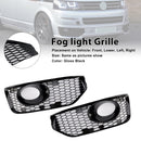 Nebelscheinwerfer-Lichtabdeckung, Gittereinsatz, passend für VW T5 T5.1 2010–2015, S-Linie, glänzend schwarz-2