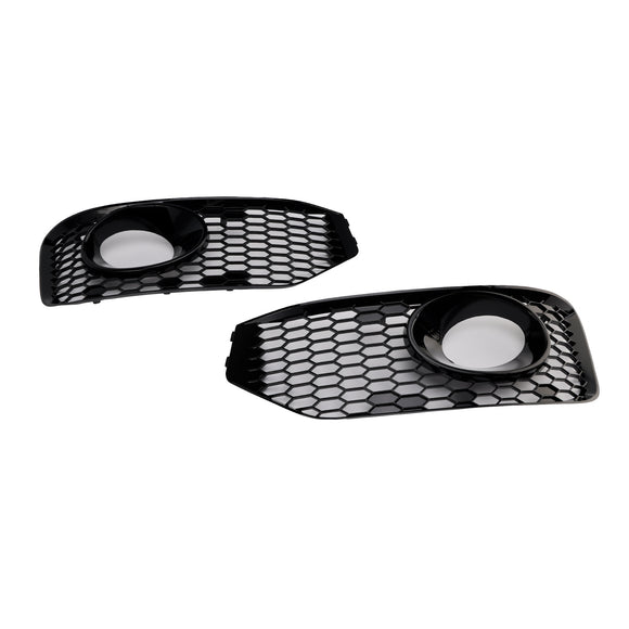 Nebelscheinwerfer-Lichtabdeckung, Gittereinsatz, passend für VW T5 T5.1 2010–2015, S-Linie, glänzend schwarz