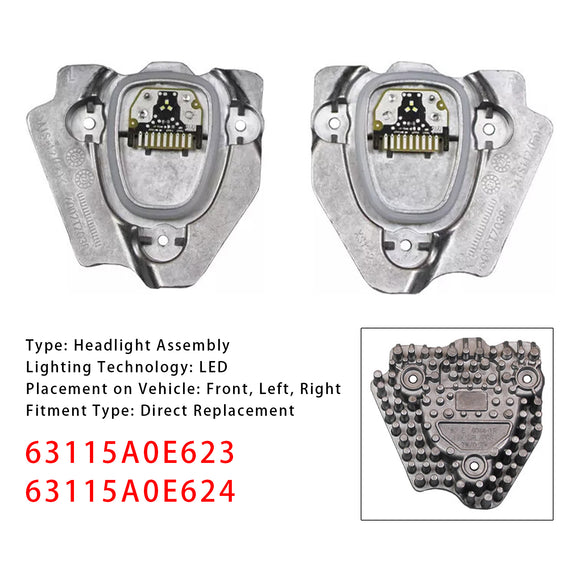 2pcs 63115A0E623+63115A0E624 LED Headlight DRL Unit Module For BMW X3 X4 G01 G02 LCI