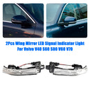 2Pcs Wing Mirror LED Signal Indicator Light For Volvo V40 S60 S80 V60 V70-1