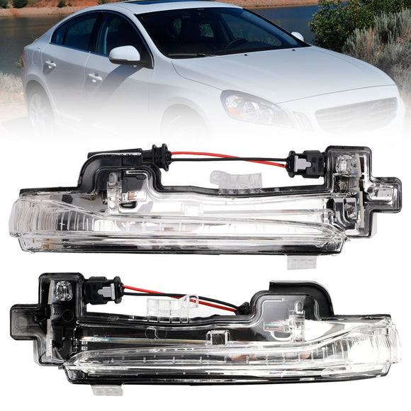 2Pcs Wing Mirror LED Signal Indicator Light For Volvo V40 S60 S80 V60 V70