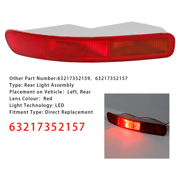 Left LED Rear Bumper Light 63217352157 For MINI Clubman F54 2016-2024
