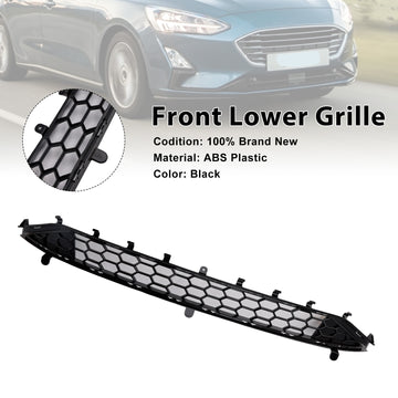 St Style Front Bumper Lower Grill Grille Fit Ford Focus MK4 2018-2021 Black - 0