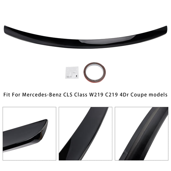 Gloss Black Rear Boot Spoiler For Mercedes-Benz CLS-Class W219 AMG Style 05-10