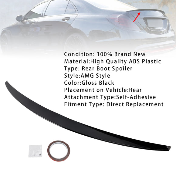 Spoiler trasero negro brillante para Mercedes-Benz Clase S. W222 2014-2020
