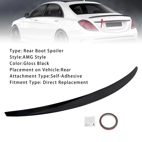 Spoiler trasero negro brillante para Mercedes-Benz Clase S. W222 2014-2020