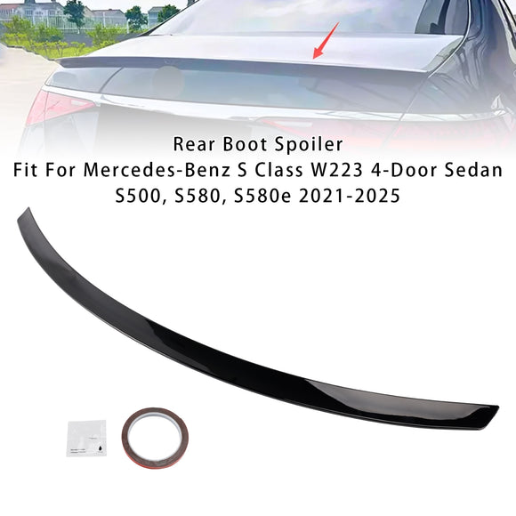 Spoiler trasero negro brillante para Mercedes-Benz Clase S. W223 2021-2025