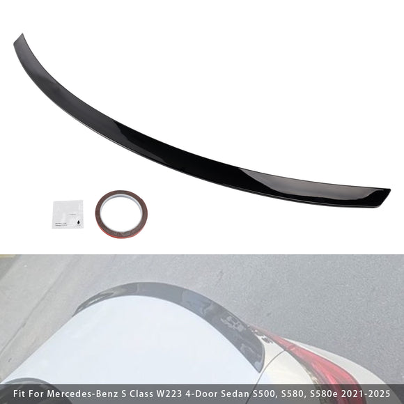 Spoiler trasero negro brillante para Mercedes-Benz Clase S. W223 2021-2025